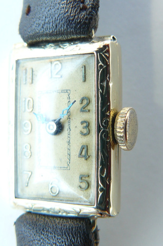 Exclusivo Reloj Oro Solido 18k Cuerda Art Deco 1920 Mujer