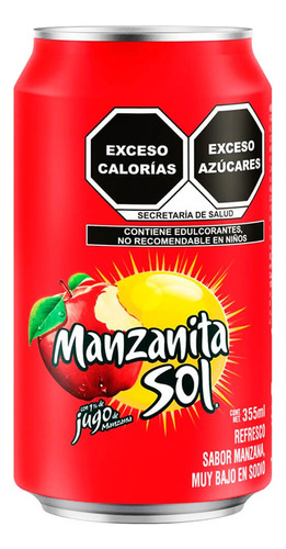 10 Pack Refresco Manzana Manzanita Sol 355 Ml