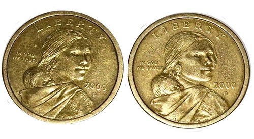 Moneda Sacagawea Conmemorativa One Dollar 2000d Mbc 