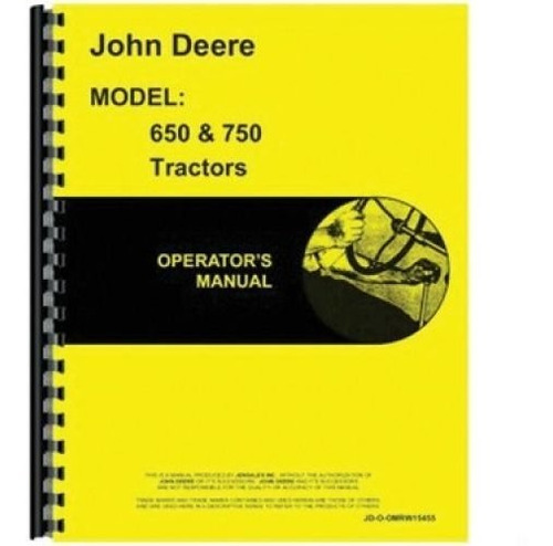 Manual De Operador - Jd-o-omrw15455 Para John Deere 750 650.