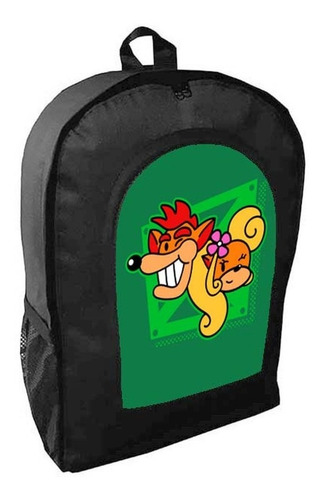 Mochila Negra Crash Bandicoot Adulto / Escolar B25