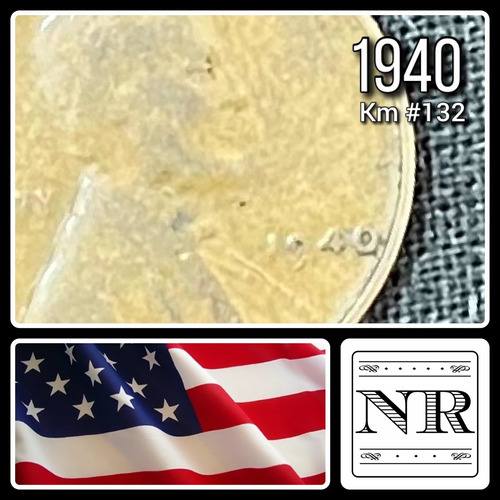 Estados Unidos - 1 Cent - Año 1940 - Liso - Lincoln Wheat