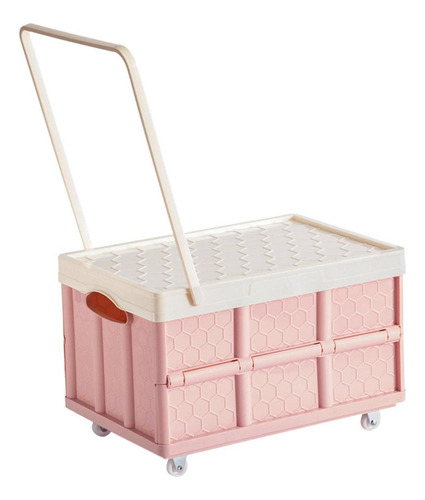 Pink Organizer Box Collapsible Containers With Wheel