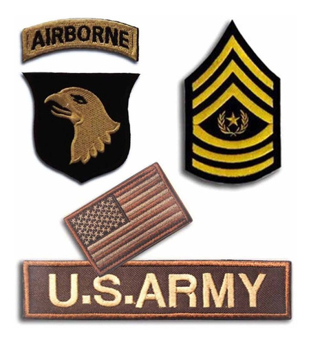 Parche Bordado Us Army Kit Completo Airborne Mimetico