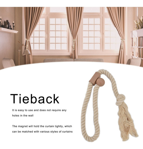 Cuerda De Cortina 2pcs Tieback Cordón Magnético De Sujeción