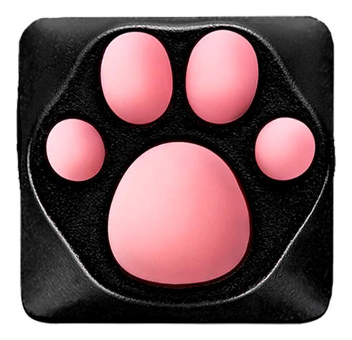 Keycap Gamer Zomo Kitty Paw - Black Pink - Silicone Macio