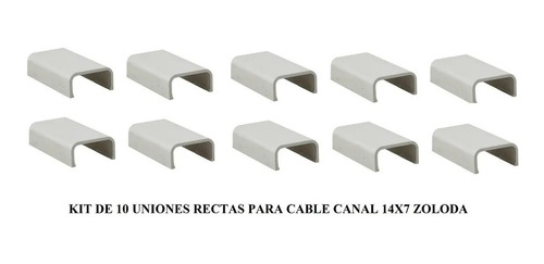 Union Recta Para Cable Canal 14x7 Blanco Zoloda Pack X 10