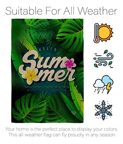 Colección De Adornos De Verano, Palmera, Arpillera, Bandera