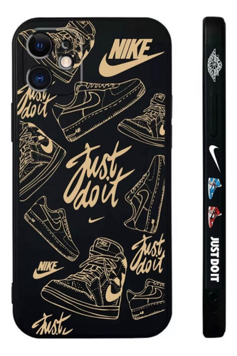 Carcasa Tipo Nike Negro Para iPhone 14 Pro