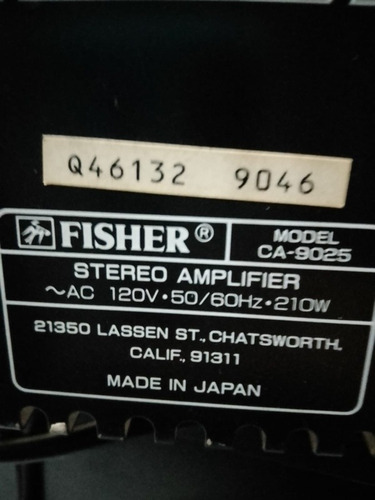Amplificador Fisher Ca-9025 En Excelente Estado. Pregunta 