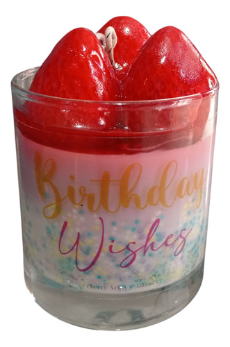 Vela Aromática Eellaashops Pastel De Cumpleaños 10cm Rosa Pastel Fresas Pastel Fresa