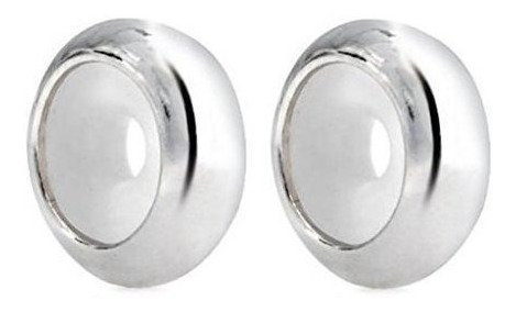 Plata De Ley 925 Encanto Tapon Spacer Bead De Goma 2pcs Para