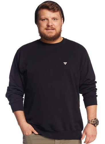 Blusão Masculino Plus Size Gola Redonda Moletom  Mmt  66064