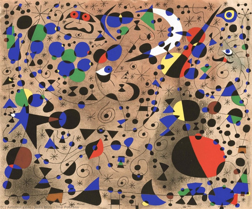 Cuadro Decorativo Moderno La Poetisa Joan Miró / Tela