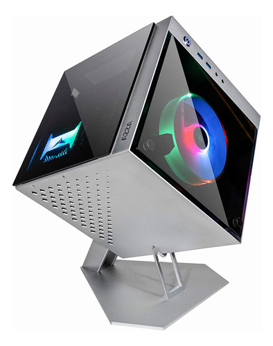 Azza Csaz-802f Cubo Case Con Iluminación Drgb Y Vidrio Templ