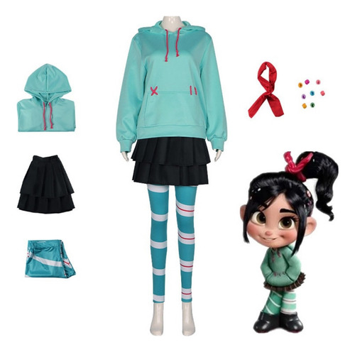 Sudadera Con Capucha Para Disfraz Vanellope Von Schweetz 1pc