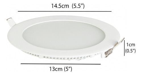 Imagen 5 de 10 de Panel Led 9w Redondo Incrustar 6500k Luz Blanca