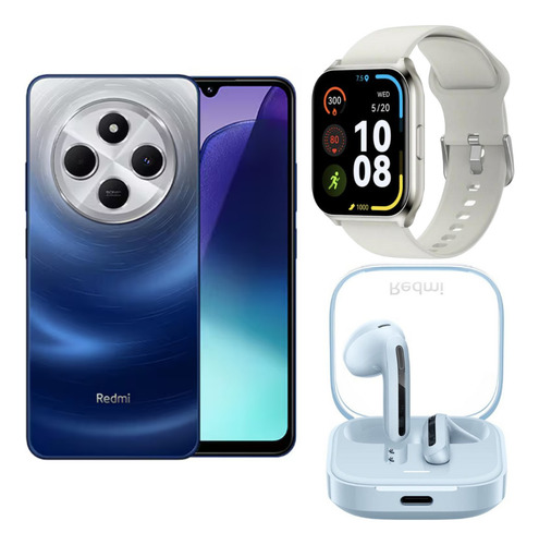 Xiaomi Redmi 14c Smartphone 8gb/256gb Interno Azul + Filwans Gts Mini Plata + Buds 6 Active Azul