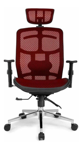 Cadeira de escritório DT3office Diana gamer ergonômica  vermelha com estofado de mesh