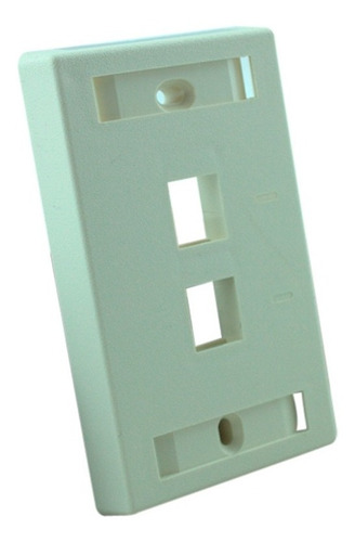 Tapa Plastica Wallplate Embutir P/2 Jacks Rj45 O Rj11 Amp