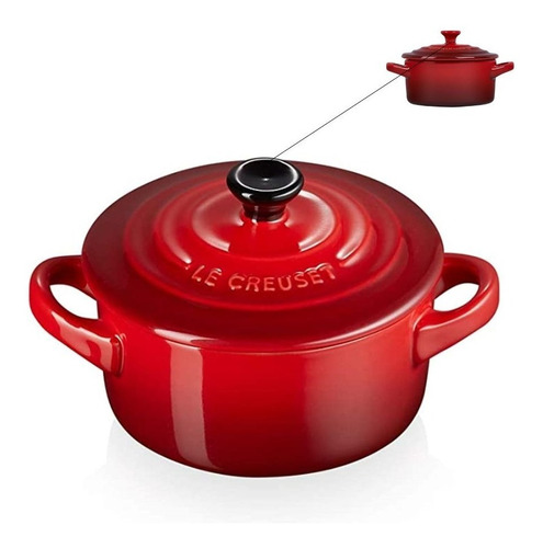 Mini Cocotte Cerâmica 250ml - Oficial Le Creuset - Vermelha