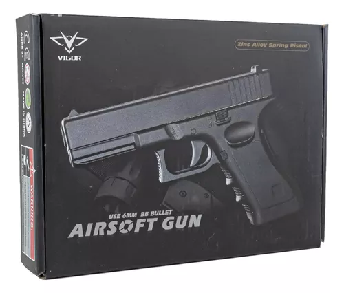 Pistola Airsoft Full Metal Spring Glock Gk-v20 6mm + 1000 Bb