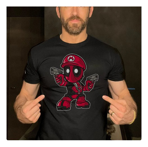 Polera Unisex Deadpool Comic Mario Bros Algodon Estampado