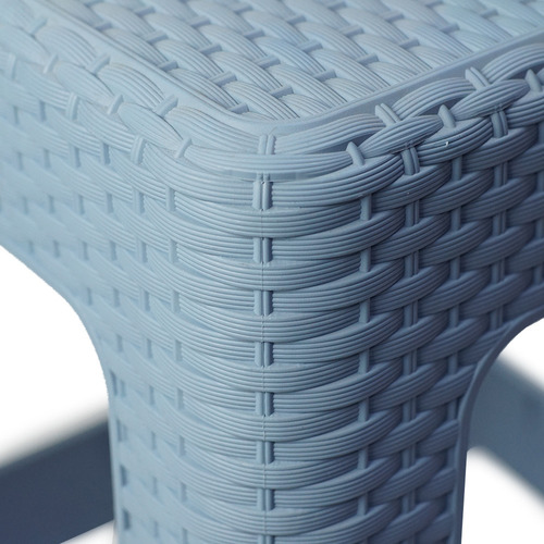 Banco Tipo Rattan Cuadrado Exteriores E Interiores Color Azul
