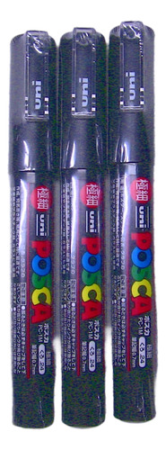 Uni Posca Paint Marker Pc-1m Black, 3 Plumas Por Paquete (ja