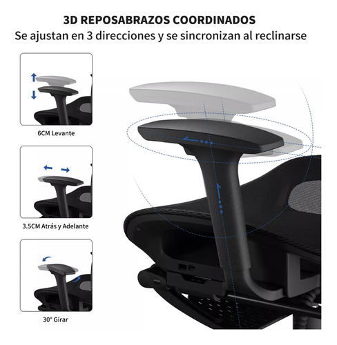 Silla Ejecutivo De Escritorio Oficina Reclinable Con Apoya P