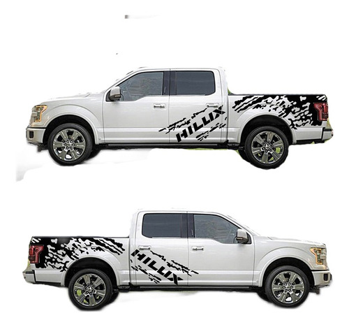 Vinilo Calco Camioneta Lateral Hilux Ploteo Tuning Fango 2