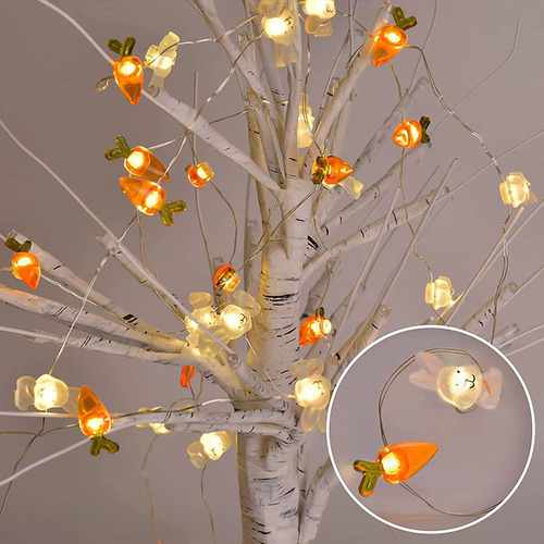 Luces Led Con Forma De Conejo De Pascua, 30 Luces, Batería D