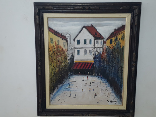 2416- Sylvio Pinto Ost. 62x71cm Com Moldura - Paris. (Usado)
