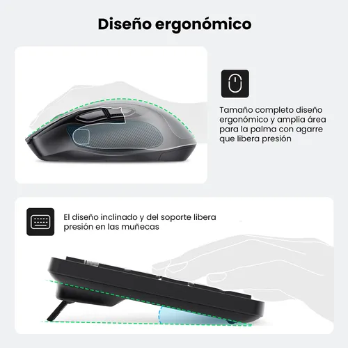 Combo Teclado Y Mouse Ugreen Inalambrico 2.4 Ghz