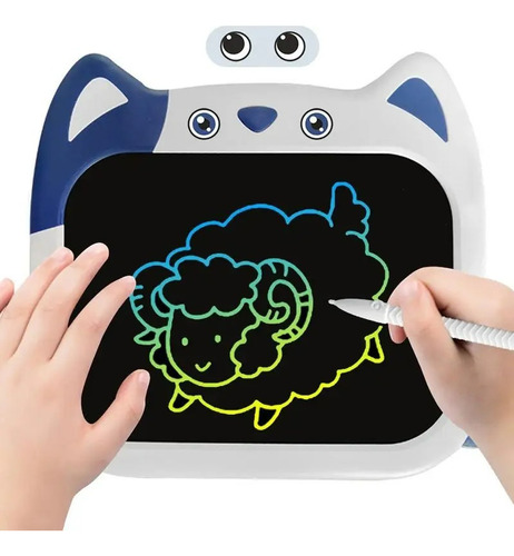 Lousa Mágica Infantil Gatinho Tablet Desenhar 10 Polegadas Cor Azul