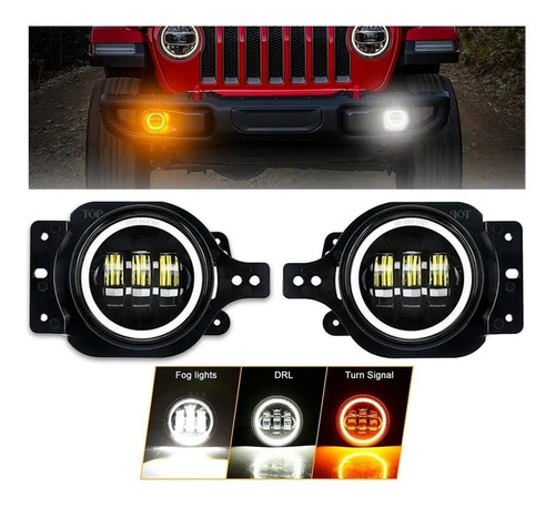 Faros Led Niebla Auxiliar Jeep Wrangler Sahara Jl 2018-2023