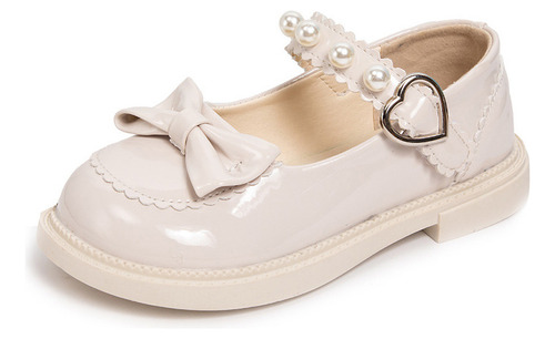 Zapatos De Cuero Niñas Princesa Perlas Elegante Moda Fiesta