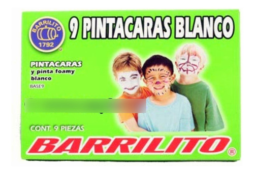 Barrilito Crayones Pintacaras/foamy Blanco. Base9