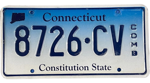 Connecticut Original Placa Metálica Carro Eua Usa Americana