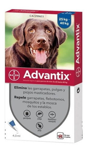 Advantix. Pipeta Antipulga Para Perros De 25 A 40kg