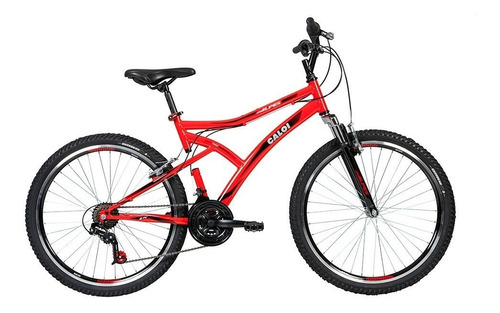 Bicicleta Lazer Caloi Alpes Aro 26 - Susp - 21 Vel Vermelha Cor Vermelho Tamanho do quadro M