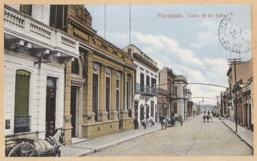 Paysandú - Calle 18 De Julio En El Año 1900 - Lámina 45x30cm