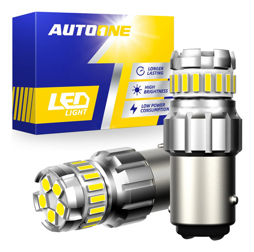 Autoone Bombilla Led Blanca 1157 6500k, 2057 2357 7528 Bay15