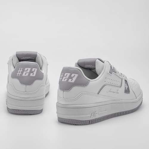 Tenis Junior American Fire 7123 Blanco Gris 120-303