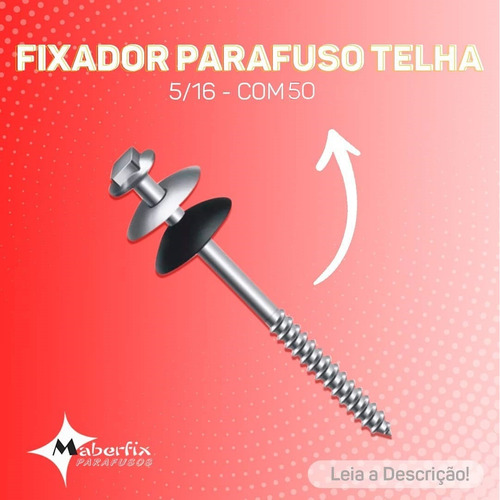 Imagem 4 de 6 de 50 Unid De Parafuso Para Telha Brasilit Comum - 5/16x110mm