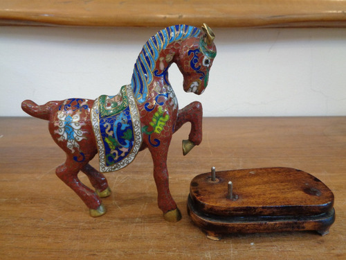 Imagen 6 de 10 de Antiguo Caballo De Bronce Esmaltado Cloisonne