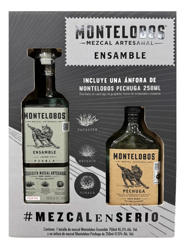 Pack De 6 Mezcal Montelobos Joven Ensamble 750 Ml + Pechuga