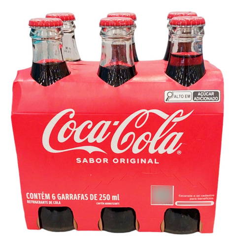 Coca-cola Garrafa De Vidro Kit Com 6 Unidades De 250ml