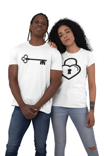 Polera Para Parejas Día De Los Enamorados Llave Corazon