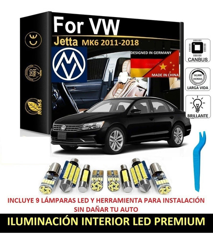 Kit Iluminación Interior Premium Led Blanco Vw Jetta Mk6 A6